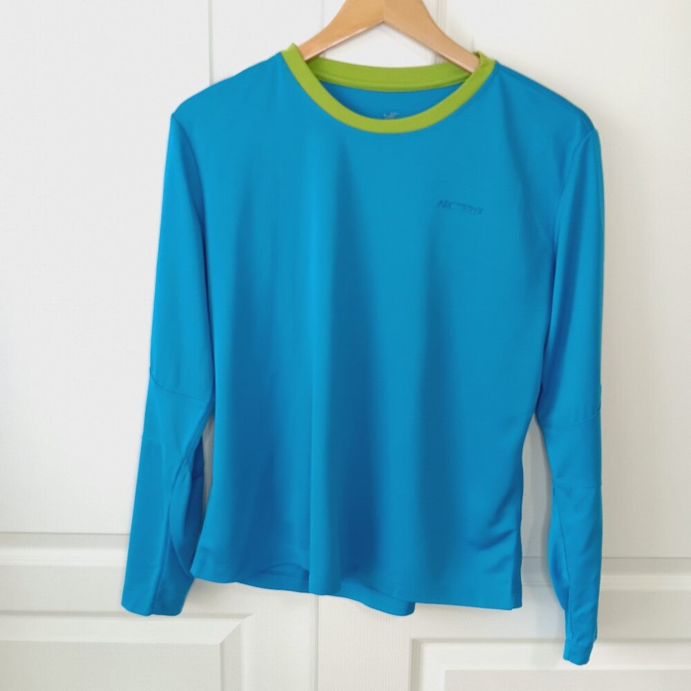 Arc'teryx Women's Blue/Green Traverse Cairn Crew Neck LS Tee Size L (40" Bust)